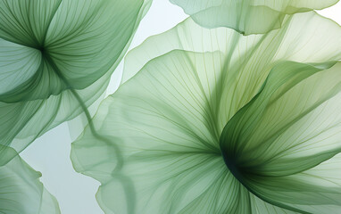 abstract soft fabric green lotus leaves background