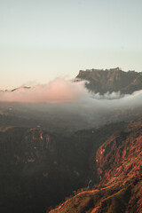 Little Adam's Peak landscape during a stunning sunrise in Ella, Sri Lanka