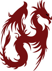 Fototapeta premium red dragon illustration with wings
