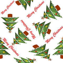 Green Christmas tree background, repeat pattern design for fabric printing or wallpaper or x'mas paper wrap pattern