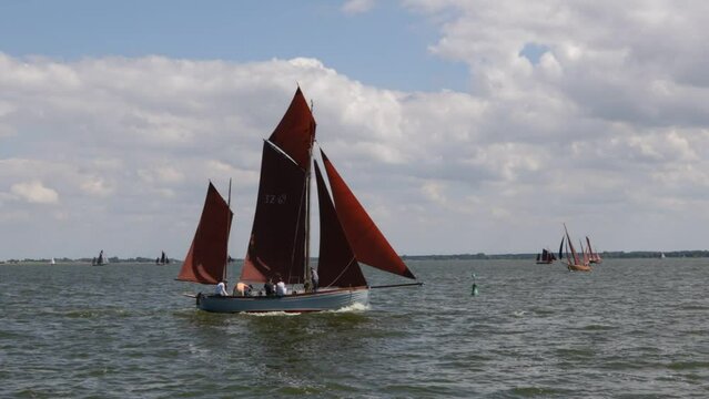 Zeesbootregatta, Wustrow, Saaler Bodden, Fischland, Darss, Mecklenburg-Vorpommern, Germany, Europe