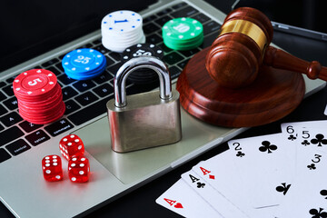 concept of control law legal online casino gamble bet background. control law legal online casino...