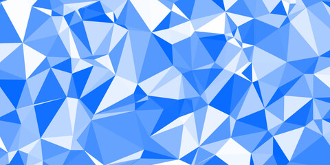 Delaunay triangulation. Abstract blue triangle background. Chaotic geometry