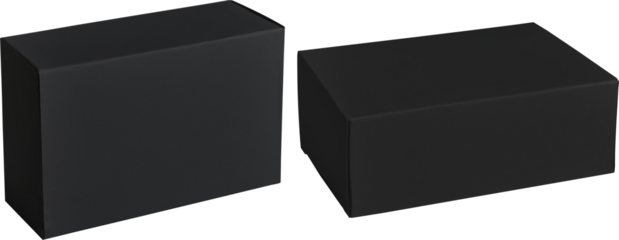 black soft cardboard box set isolated