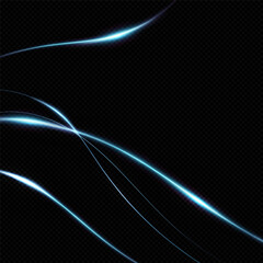 Abstract effect of movement with the speed of light. Blue spiral glow effect. Magic shiny line. Neon. Background.