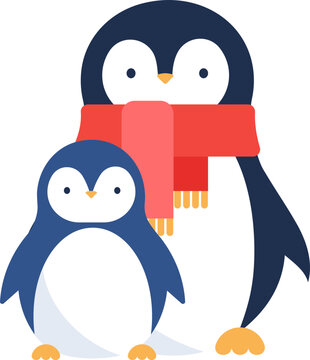 Mother penguin and her baby