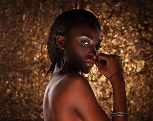 Portrait of beautiful african american female model