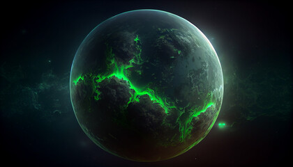 Obraz na płótnie Canvas Green planet earth and Green planet concept, earth in space Ai generated image 