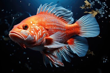 Fototapeta premium Underwater Scene With Coral Reef And Exotic Fishes. Fish under water in the Red Sea