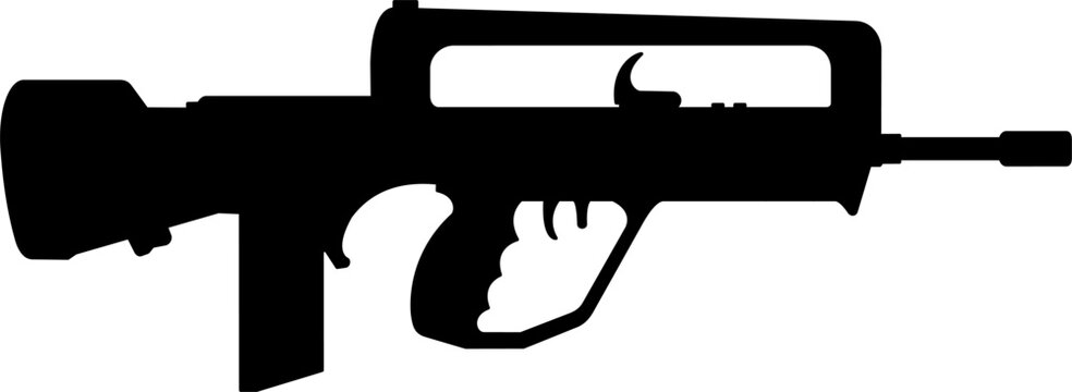 famas assault rifle silhouette vector