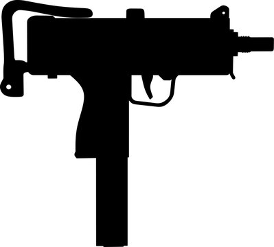ingram mac 10 gun silhouette vector