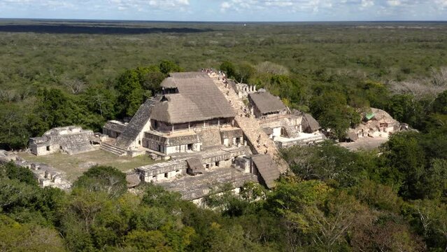 Archeological site of historical Maya city of Ekʼ Balam in Mexico.