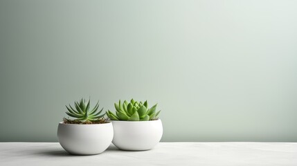 Fototapeta na wymiar houseplants in a pot on the background of a light wall minimalist style