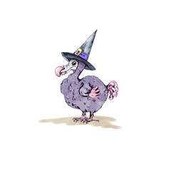 Watercolor Dodo bird clipart in vintage style isolated on white  © onanana