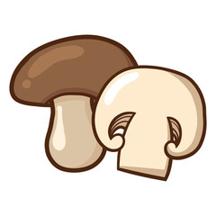mushroom isolated illustration on white background. vector