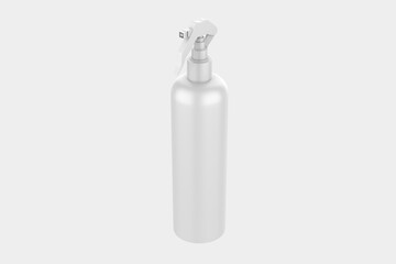 Spray Pistol Cleaner Plastic Bottle Isolated On White Background Ready For Your Design. 3d Illustration 