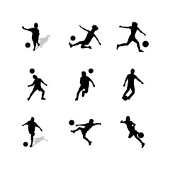 Soccer Player Isolated Vector Silhouette