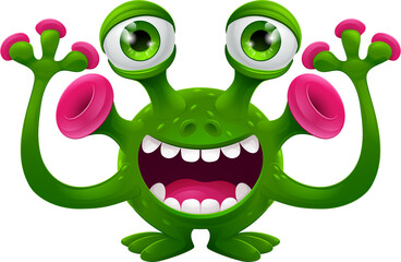 Monster Alien Cute Cartoon Funny Character Mascot