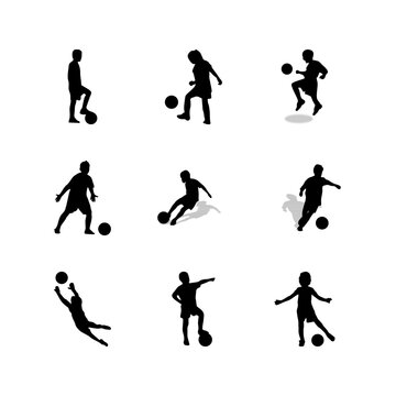 Soccer Player Isolated Vector Silhouette