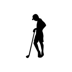 Golf Player Isolated Vector Silhouette