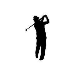 Golf Player Isolated Vector Silhouette