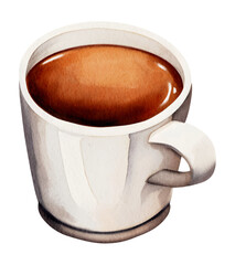 Coffee Set Watercolor Illustration