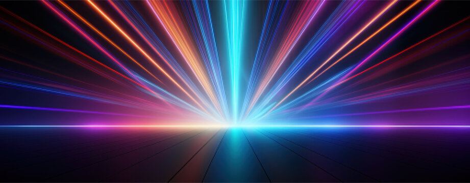 Dynamic Multicolor Light Burst - A vibrant abstract design featuring a burst of multicolor light streaks, perfect for modern digital art, backgrounds, and creative projects.