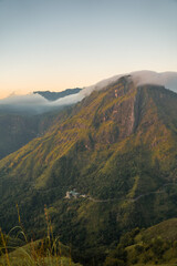 Fototapeta na wymiar Little Adam's Peak landscape during a stunning sunrise in Ella, Sri Lanka