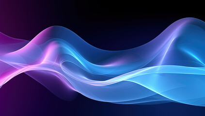Sleek Neon Elegance: Vibrant Blue and Purple Abstract Wave Background