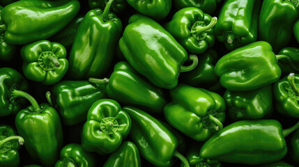 Obraz na płótnie Canvas Ripe green bell peppers heap