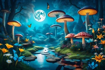 Fototapeta na wymiar mushrooms in the forest