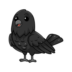 Cute crow bird cartoon standing