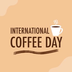 This illustration design is perfect for celebrating International Coffee Day on October 1st. It's also suitable for social media template.