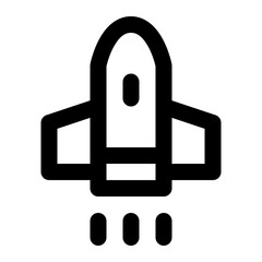 rocket line icon