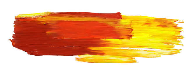 Red-yellow oil colour brush stroke