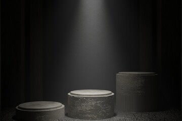 3d render, blue pink violet neon abstract background, ultraviolet light, night club empty room interior, tunnel or corridor, glowing panels, fashion podium, performance stage decorations,