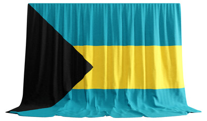 Bahamian flag waves proudly 3D rendered symbol of culture and sport Conferences unite echoing history's pride