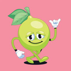Hand drawn lime cartoon illustration