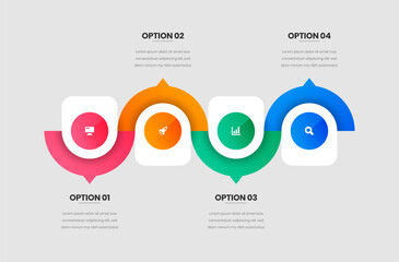 Vector Timeline Infographic Template Design with Gradient Color 4 Option Can be Used for Presentation