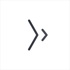 Obraz premium Arrows right direction chevron shape icon. Stock vector illustration isolated on white background.