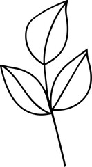 Cute Handdrawn Nature Plant Leaf Line Art Clipart