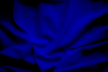 Blue Fabric Background, Texture Cloth silk Satin Luxury Curtain Material Textile Soft Wave Astract Pattern Design Fashion Color Wallpaper Smooth Linen Garment Fiber Cotton Premium Velvet Elegant Deep.