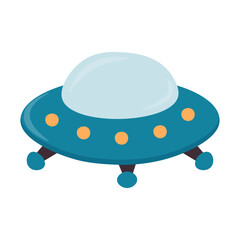 Vector illustration of a spaceship in cartoon style.