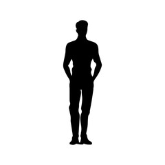 silhouette of a person in a swimsuit