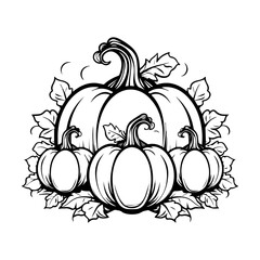 Halloween pumpkin Vector White Background 