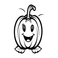 Halloween pumpkin Vector White Background 