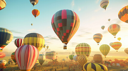 Fototapeta premium Whimsical hot air balloon festival