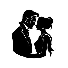 silhouette of a couple kissing