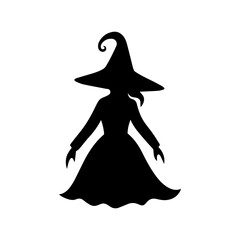 illustration of a witch in a dress