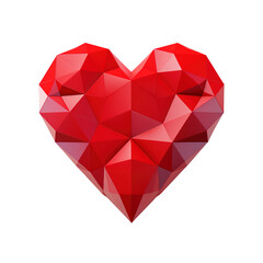 Naklejka na ściany i meble polygonal red heart on transparent background Remove png, Clipping Path